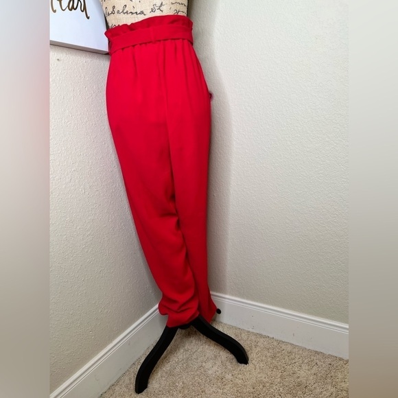 Lane Bryant Belted Slim Leg Red Ankle Pants Size 16 - Picture 11 of 14